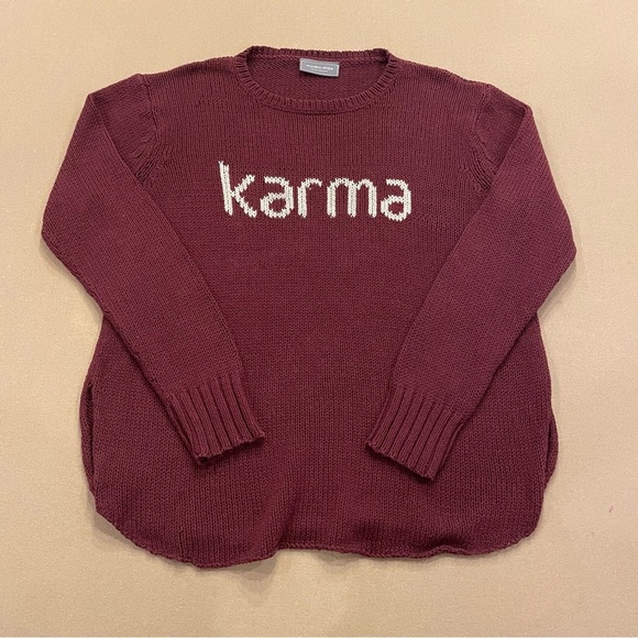 Wooden Ships Burgundy Karma Lightweight Knit Sweater Size M/L - Picture 1 of 12